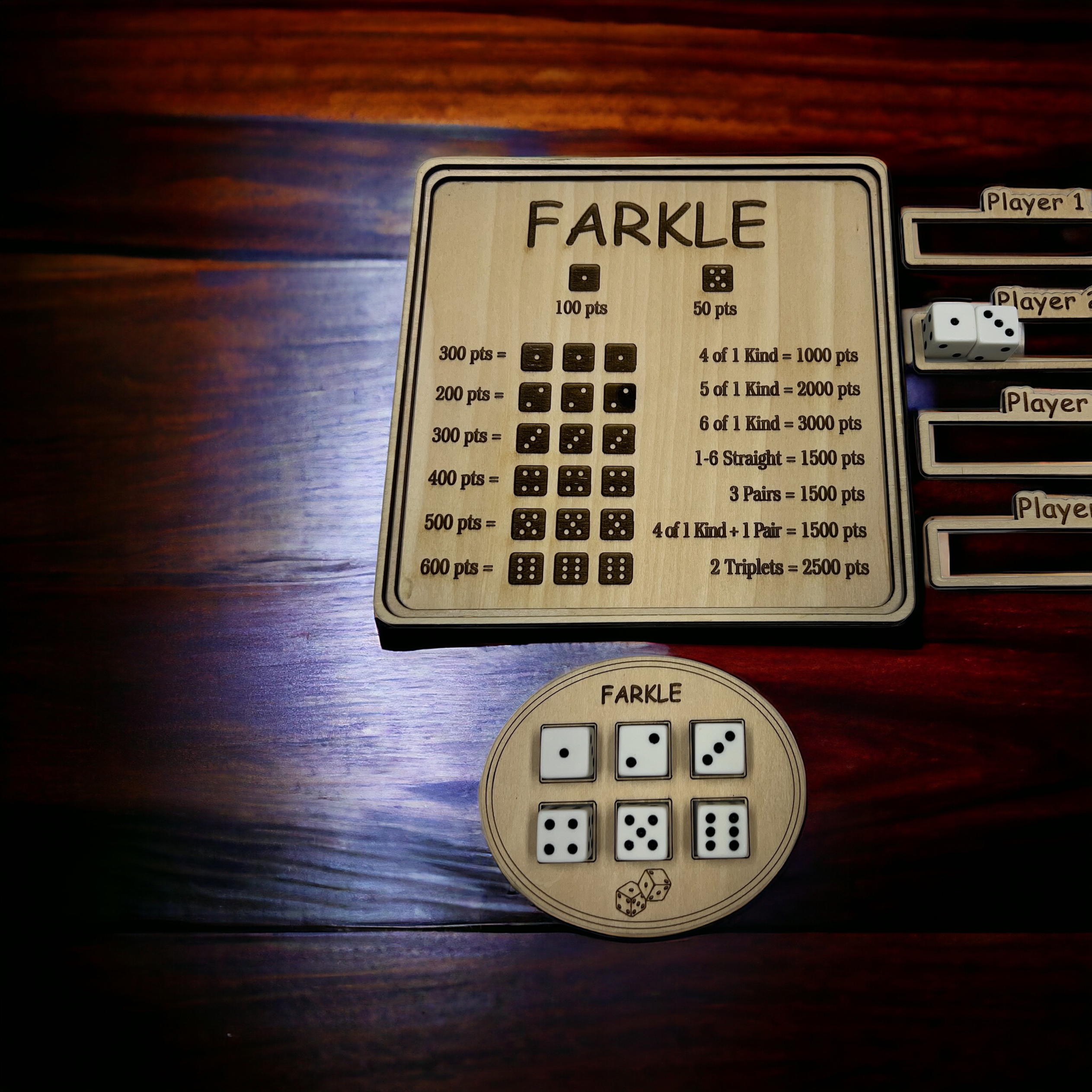 Farkle Dice Board Game Tray, Family Game Night, Board Games, Dice Games, Party Games, Dice Box - Laser CUT - SVG - Digital File